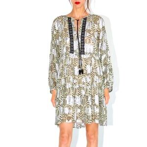 Gorgeous Zara mini dress with embroidery and metallic details